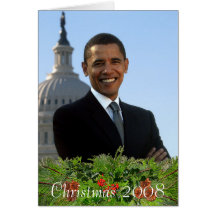 Presidente Obama Collectibles Christmas 2008 Tarjetón