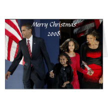 Presidente Obama First Family Christmas 2008 Tarjeta