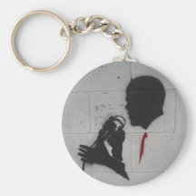 Presidente Obama Silhouette en una pared Llaveros Personalizados
