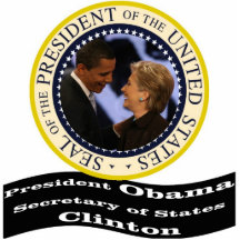 Presidente Obama y Sec. de los estados Clinton Escultura Fotografica