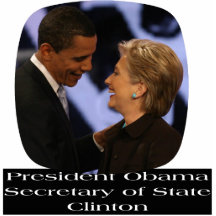 Presidente Obama y Sec. de los estados Clinton Escultura Fotográfica