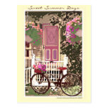 Primavera/flores y bici del verano tarjetas postales