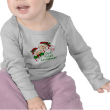 Primer bastón de caramelo del navidad de los gemel camiseta