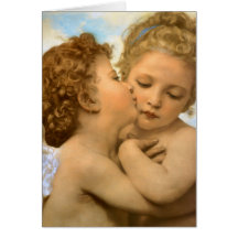 Primer beso por Bouguereau, ángeles del Victorian  Tarjeta
