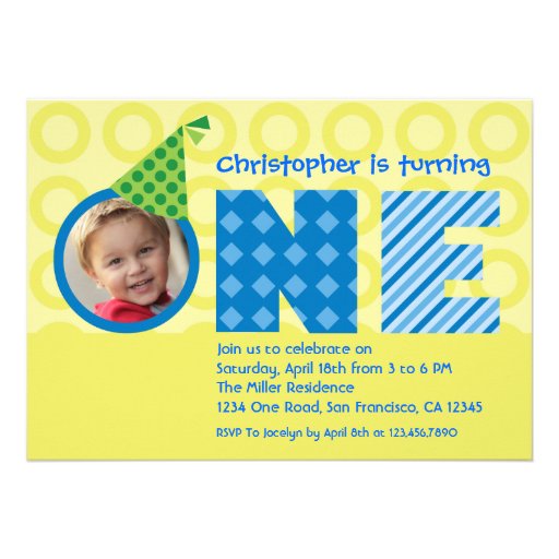 Primer cumpleaños "una" invitación de la foto
