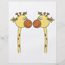 Primer de dos jirafas. Dibujo animado Tarjetones