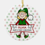 Primer duende Girl2 del navidad del bebé Ornatos