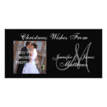 Primer monograma casado PhotoCard del navidad Tarjeta Fotográfica Personalizada