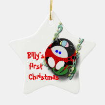 Primer muchacho del navidad ornamento para arbol de navidad