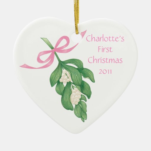 Primer ornamento de Christmas~Mistletoe del bebé ( Adornos De Navidad