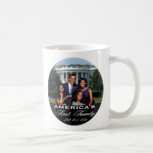PRIMER presidente Obama Photo de la FAMILIA de AMÉ Taza