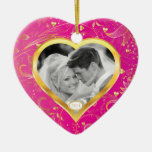 Primer rosa del corazón del oro del ornamento de l adorno para reyes