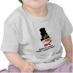 Primera camiseta del navidad del muñeco de nieve e