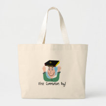 Primera comunión Day~~ " muchacho con la biblia " Bolsas Lienzo