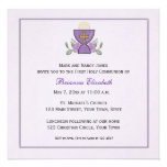 Primera comunión de la cáliz púrpura invitaciones personalizada