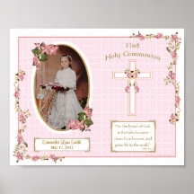 Primera comunión santa 11x14 personalizado de la c poster