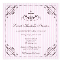 Primera invitación de la comunión de los chicas el