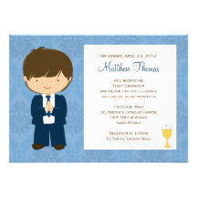 Primera invitación de la comunión para el muchacho