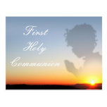 Primera invitación de la comunión santa tarjetas postales