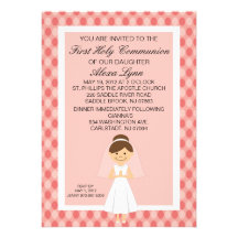 Primera invitación del chica de la comunión del bo