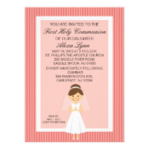 Primera invitación del chica de la comunión del bo