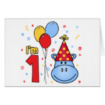 Primera invitación del cumpleaños de la cara azul  tarjetas