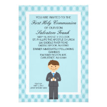 Primera invitación linda azul del muchacho de la c