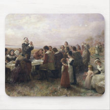 Primera pintura del vintage de la acción de gracia tapetes de ratón