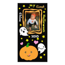 Primera tarjeta de encargo de la foto de Halloween Plantilla Para Tarjeta De Foto