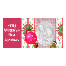 Primera tarjeta de Phot del navidad del bebé Tarjetas Fotográficas