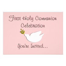 Primeras invitaciones de la comunión santa (chica) invitación