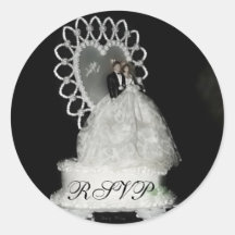 primero de la torta, RSVP, foto cerca: TEYoung Pegatinas Redondas