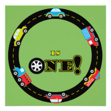 Primeros coches del cumpleaños adaptables invitaciones personales 