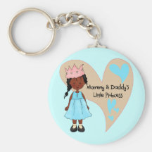 Princesa afroamericana de la mamá y del papá llavero