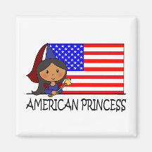 Princesa americana linda Flag del clip art del dib Imanes