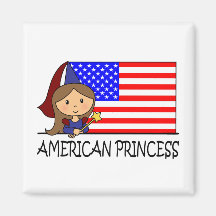 Princesa americana linda Flag del clip art del dib Iman