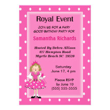 Princesa Birthday Invitation de los chicas Anuncios Personalizados