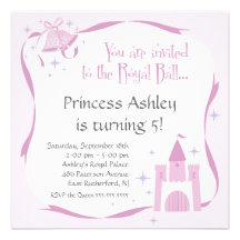 Princesa Birthday Invitation - rosa Comunicado Personalizado