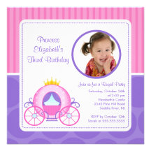 Princesa bonita Carriage Photo Birthday Invitation Comunicados Personalizados