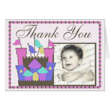 Princesa Castle Thank You Card con la foto Tarjetón