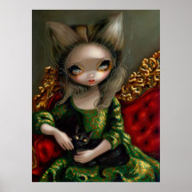Princesa con una impresión gótica del arte rococó  poster