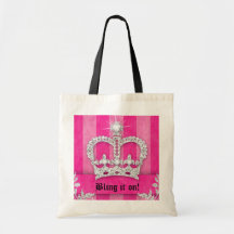 Princesa Crown Handbag Jewel Pink de la moda Bolsas Lienzo