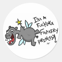 Princesa de hadas Hippo Stickers Pegatinas