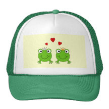 Princesa de la rana y príncipe de la rana, con los gorros  