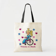 Princesa de la silla de ruedas bolsa de mano
