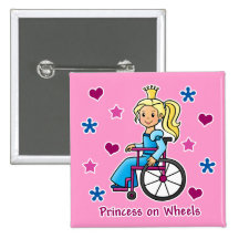 Princesa de la silla de ruedas pin