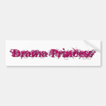 Princesa del drama etiqueta de parachoque