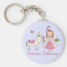 Princesa del unicornio llaveros personalizados