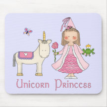 Princesa del unicornio tapetes de raton