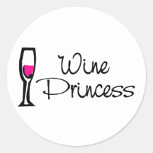 Princesa del vino pegatina redonda